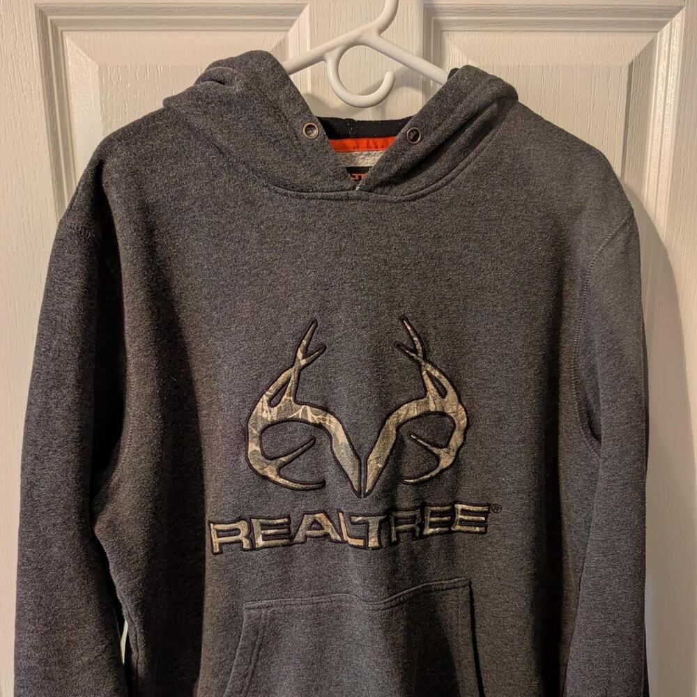 Mens lg gray realtree hoodie